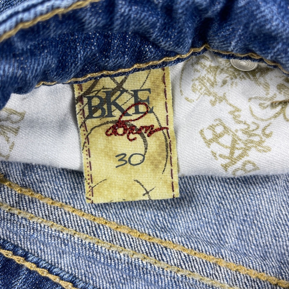 BKE Stella Denim Shorts Womens 30 Blue Distressed Low Rise Stretch - Picture 5 of 9